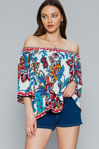 Oh So Tropic Off The Shoulder Floral Top